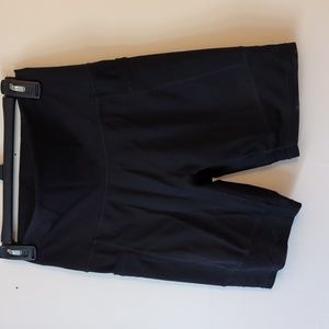 Black aerie bike shorts with pockets and mesh detail